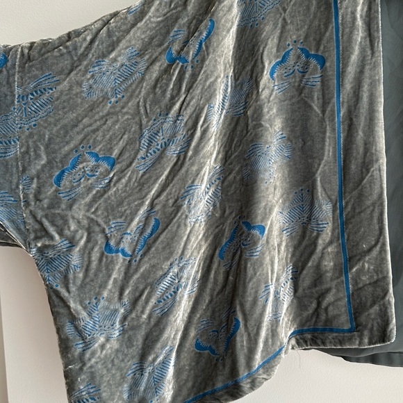 ZARA Collection Velvet Floral Cardigan, Green/Blue, Size Medium - Picture 9 of 16